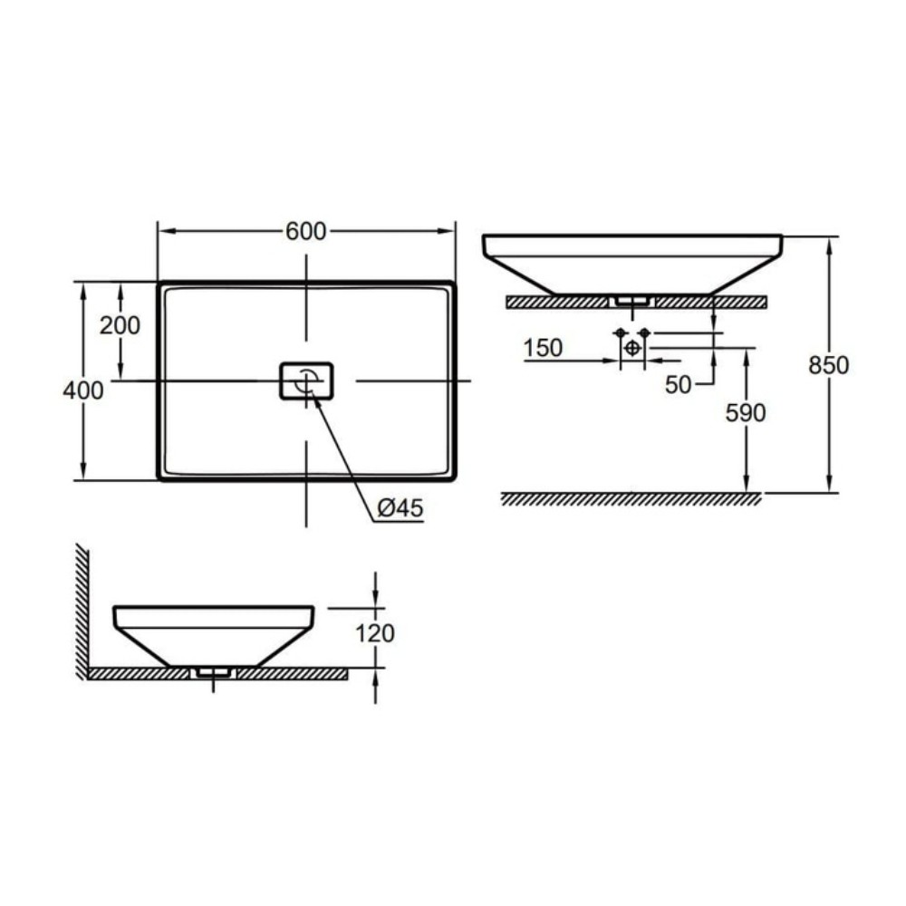 Chậu lavabo đặt bàn AIRIO GROHE 3995900H - 8