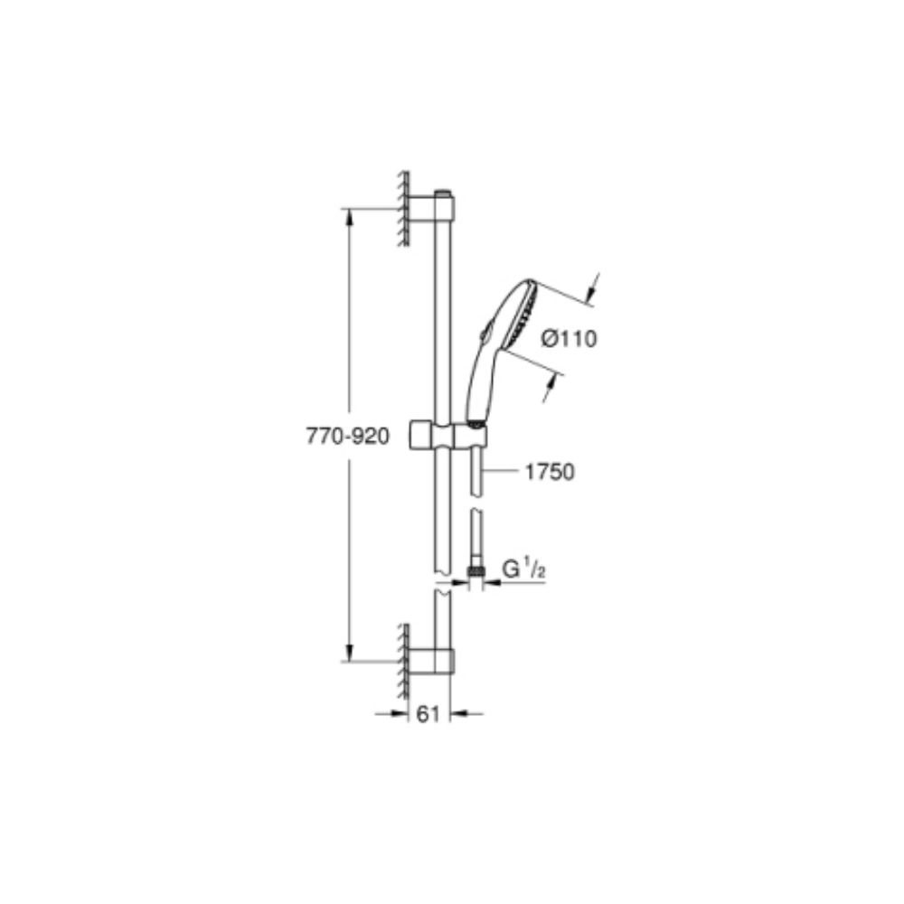Bộ tay sen và thanh trượt sen 2 chế độ Tempesta 110 GROHE 26163003