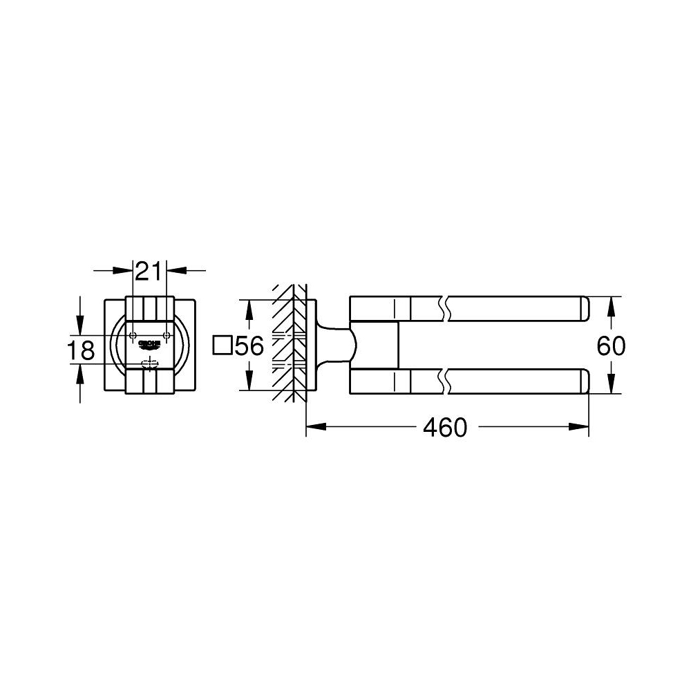 Thanh treo khăn đôi Allure GROHE 40342001