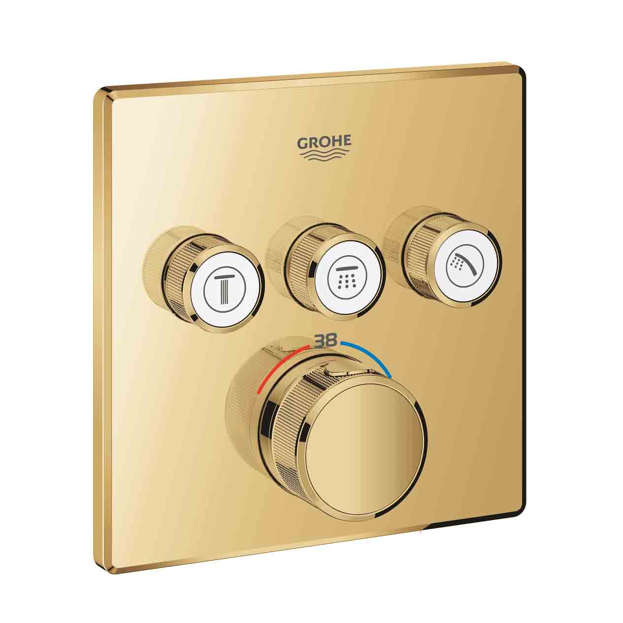 Mặt điều khiển sen tắm ổn nhiệt Grohtherm SmartControl vuông 3 chế độ GROHE 29126000