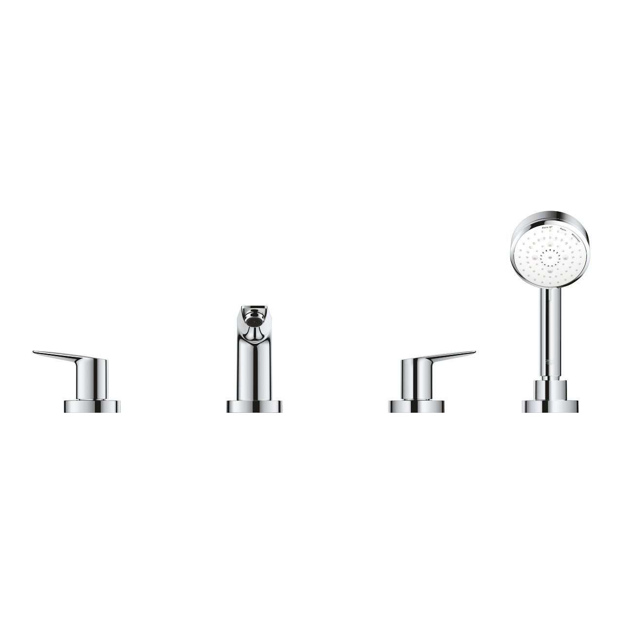 Vòi bồn tắm 4 lỗ nóng lạnh kèm tay sen BauEdge GROHE 2512010A - 2