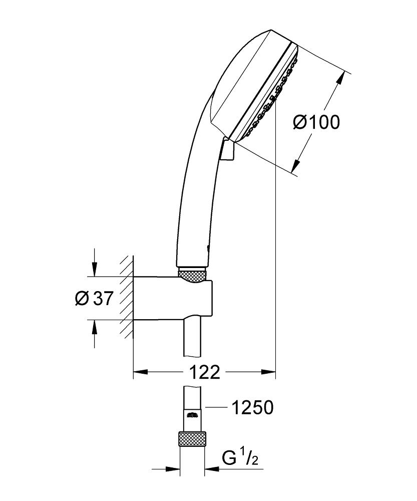 Bộ tay sen tắm 3 chế độ Tempesta Cosmopolitan GROHE 27586001 - 3
