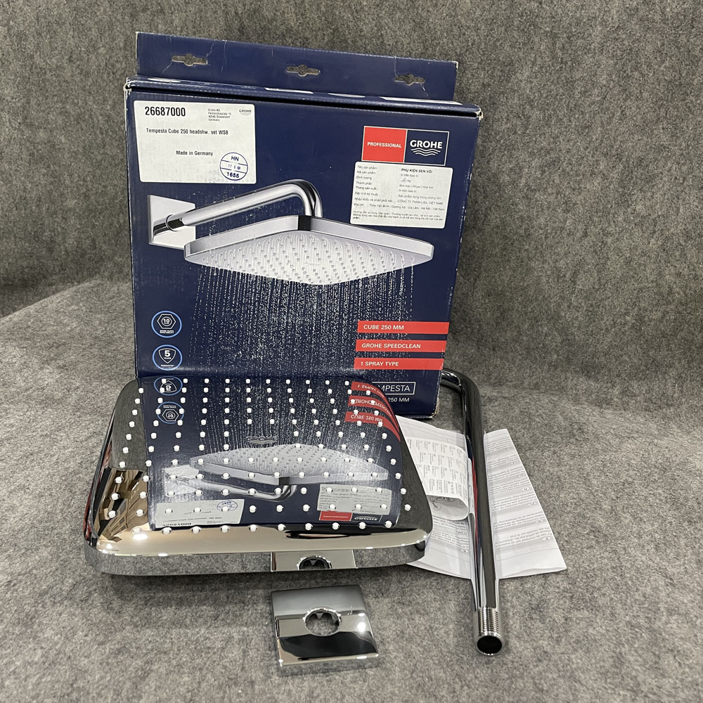 Bộ bát sen gắn tường Tempesta 250 Cube GROHE 26687000 - 7