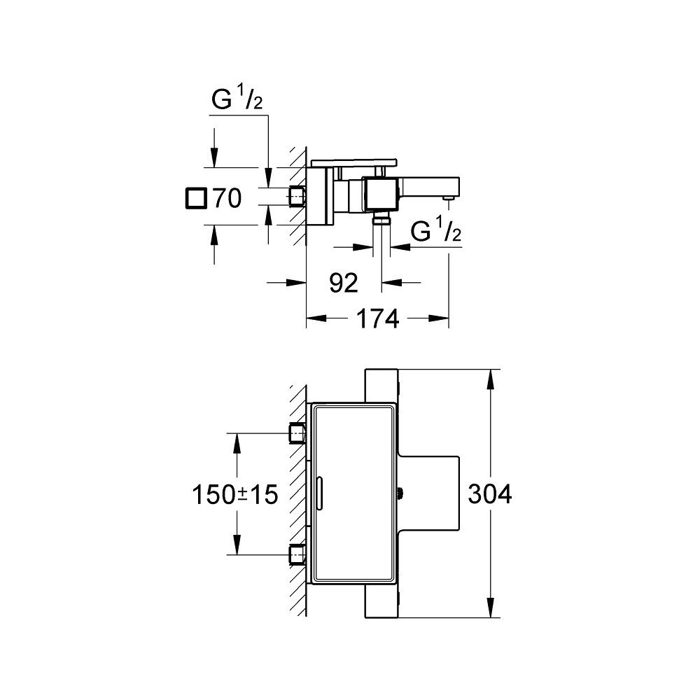 Củ sen tắm nhiệt độ Grohtherm Cube GROHE 34502000 - 2