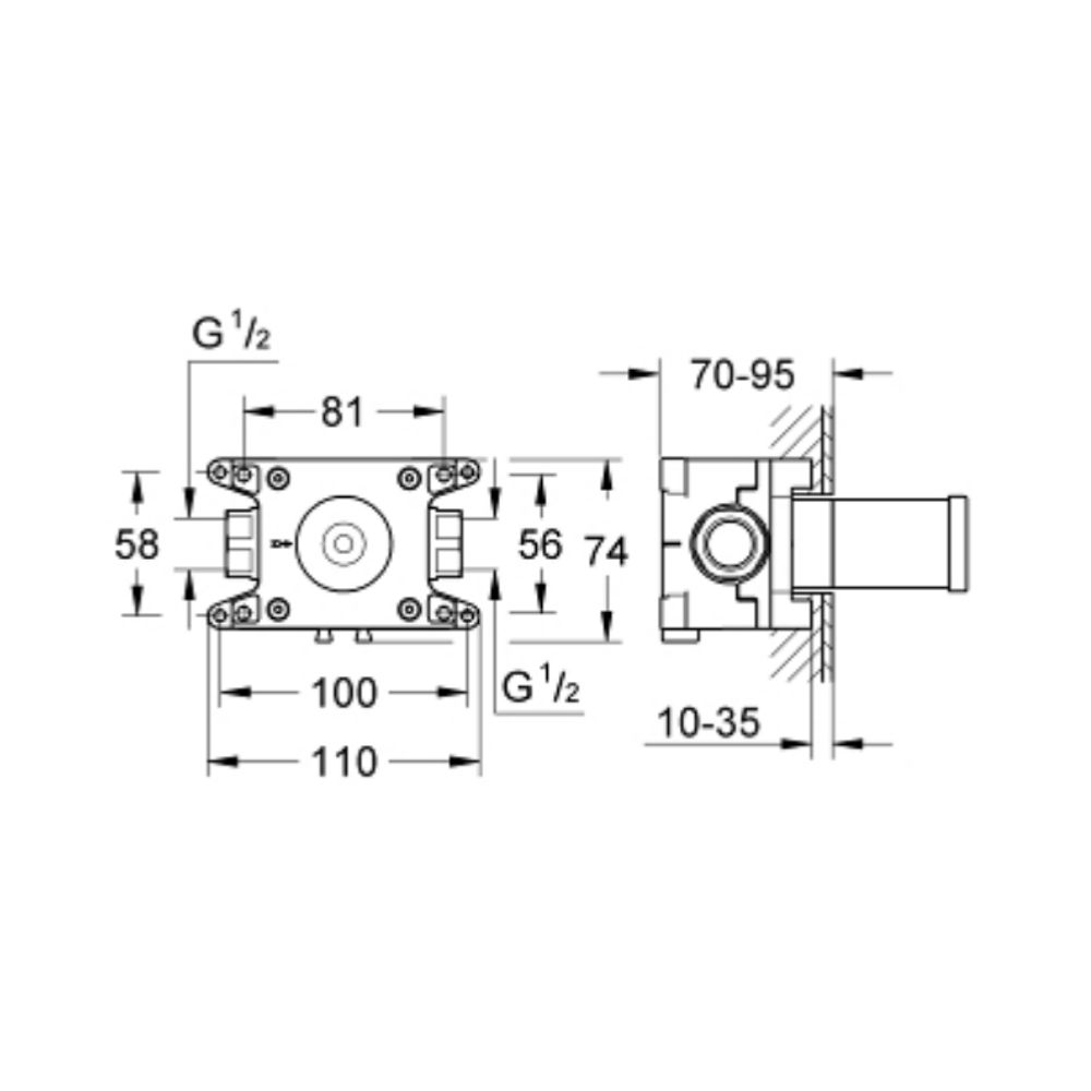 Hộp lắp đặt âm tường Rapido C GROHE 35028000