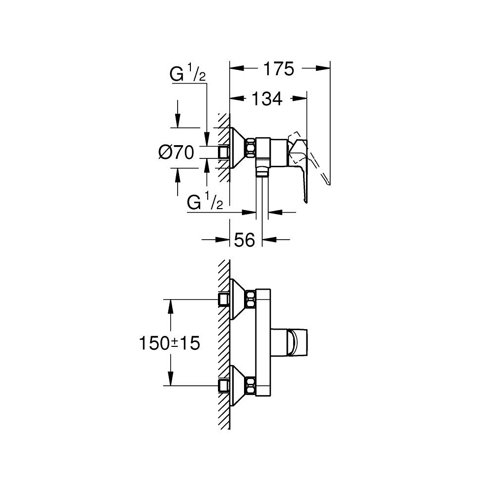 Củ sen tắm nóng lạnh BauLoop GROHE 23634001 - 2