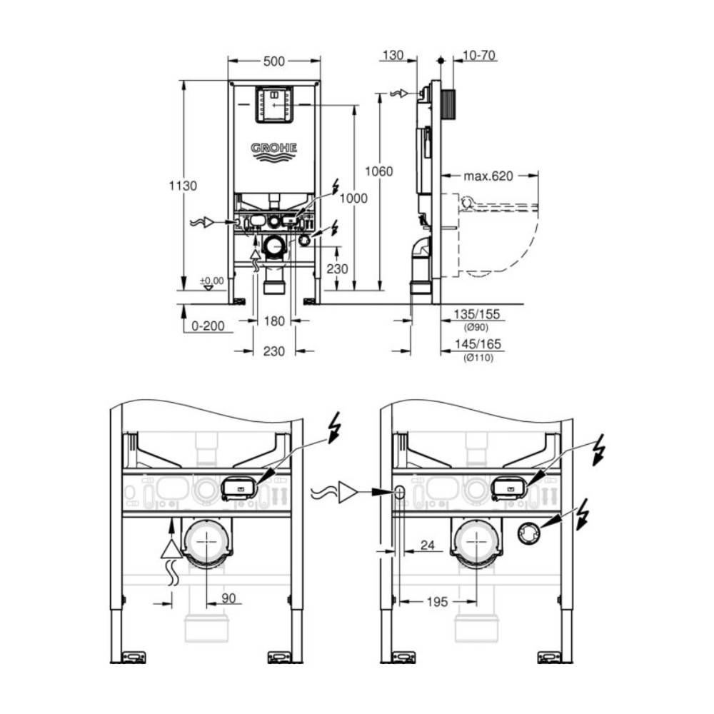 Két nước âm tường Rapid SLX GROHE 39596000 - 3