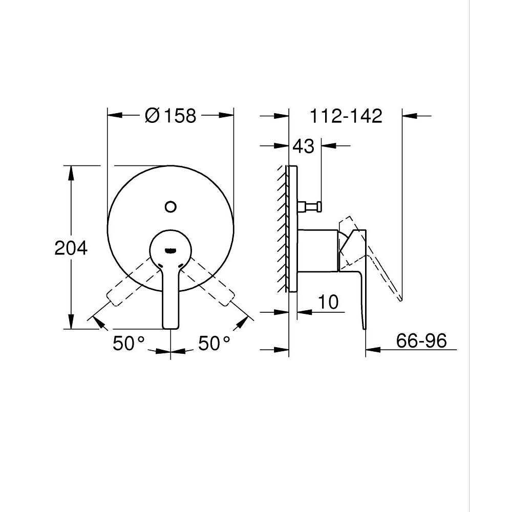 Mặt bộ trộn âm 2 chế độ Lineare GROHE 24064001 - 3