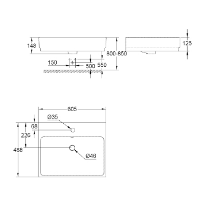 Chậu lavabo treo tường Eurocube GROHE 39231000