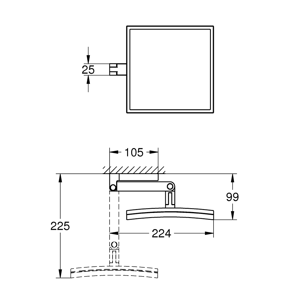 Gương trang điểm Selection Cube GROHE 40808000 - 2