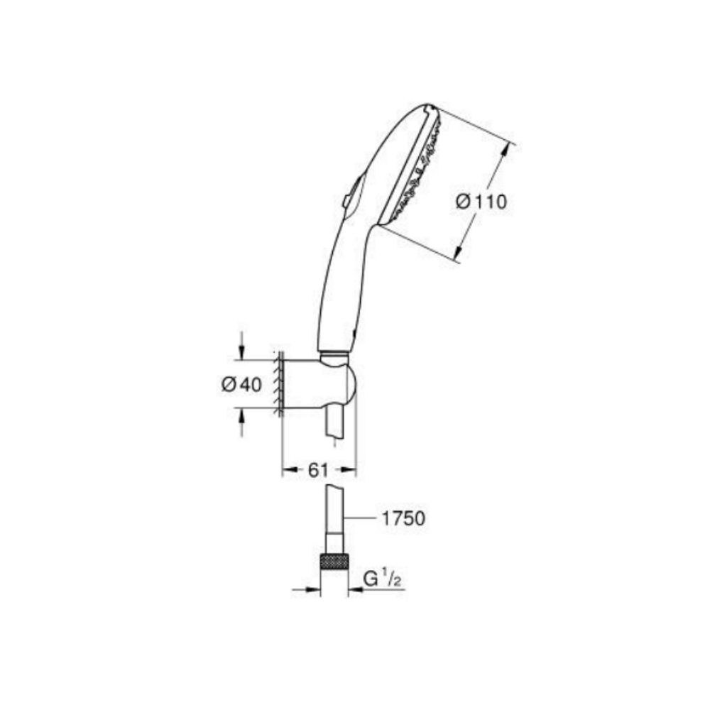 Bộ tay sen tắm 3 chế độ Tempesta 110 GROHE 27849003 - 2