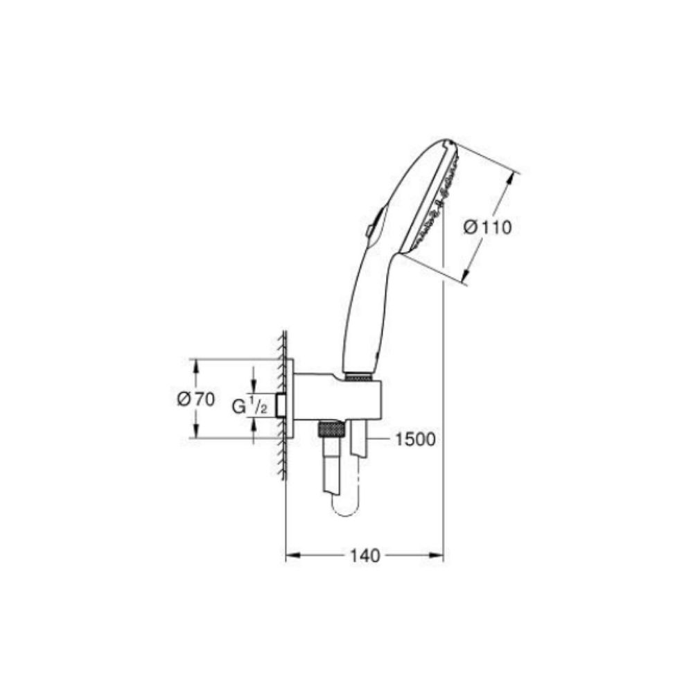 Bộ tay sen tắm 2 chế độ Tempesta 110 GROHE 26406003 - 2