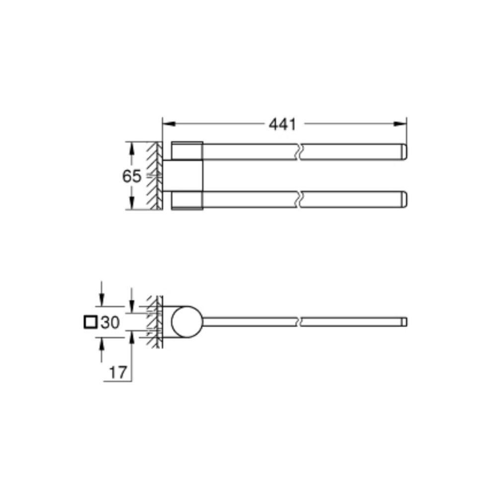Thanh treo khăn đôi Selection GROHE 41063000 - 2