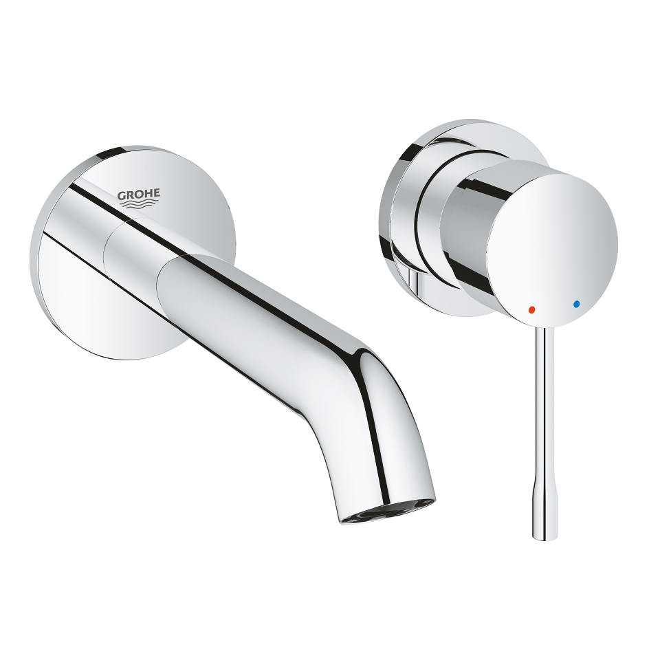 Vòi lavabo gắn tường nóng lạnh 2 lỗ Essence New Grohe 19408001 - 4