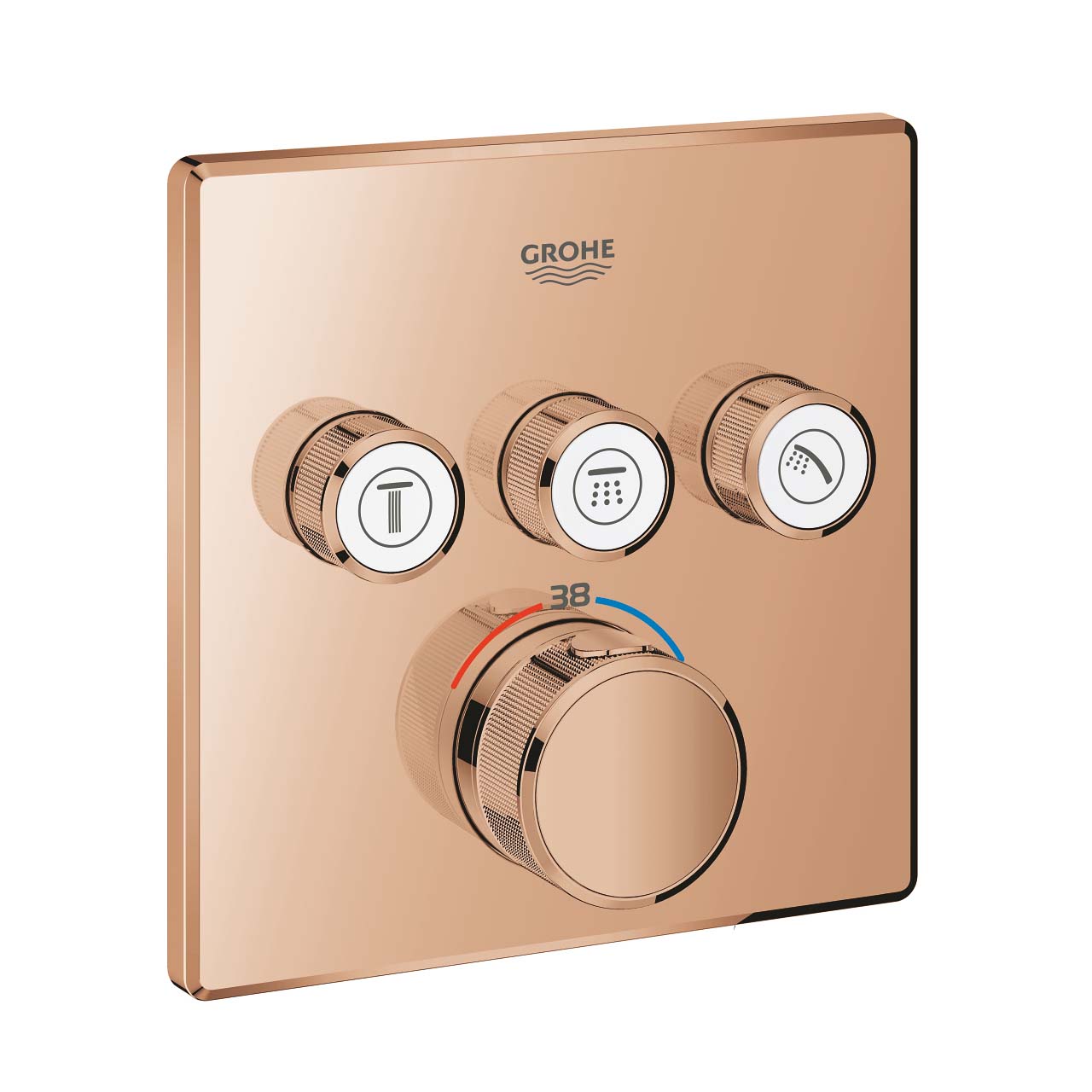 Mặt điều khiển sen tắm ổn nhiệt Grohtherm SmartControl vuông 3 chế độ GROHE 29126000 - 13