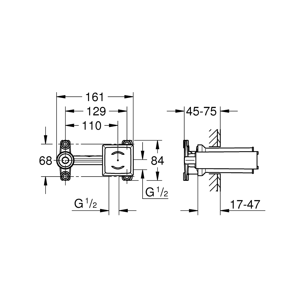 Bộ âm cho vòi gắn tường GROHE 23200002