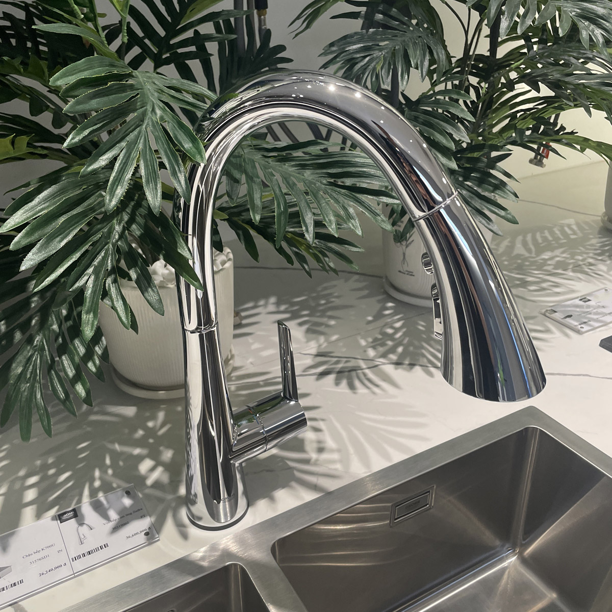 Vòi bếp cảm ứng dây rút nóng lạnh Zedra Touch GROHE 30219002 - 8