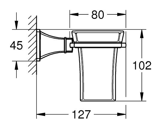 Bộ giá và ly sứ gắn tường Grandera Grohe 40626IG0