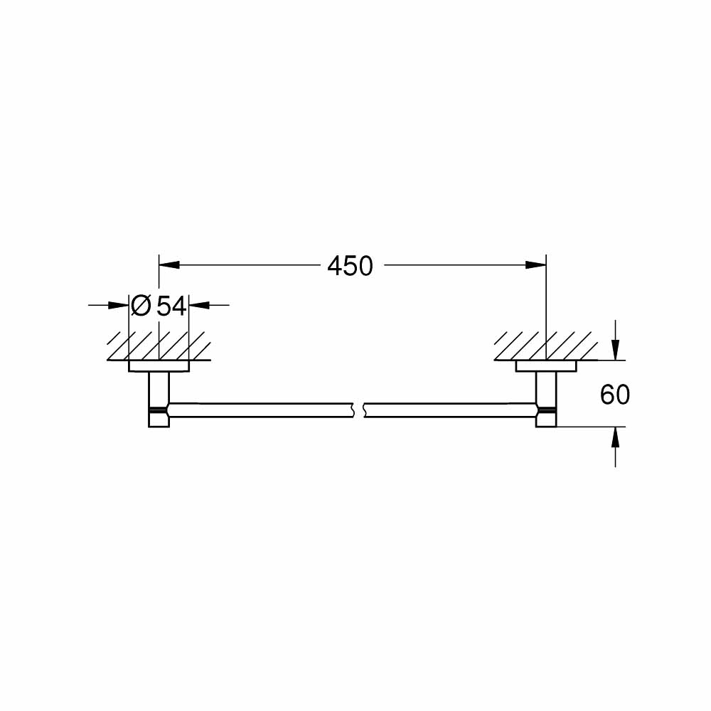 Thanh treo khăn đơn Essentials GROHE 40688001