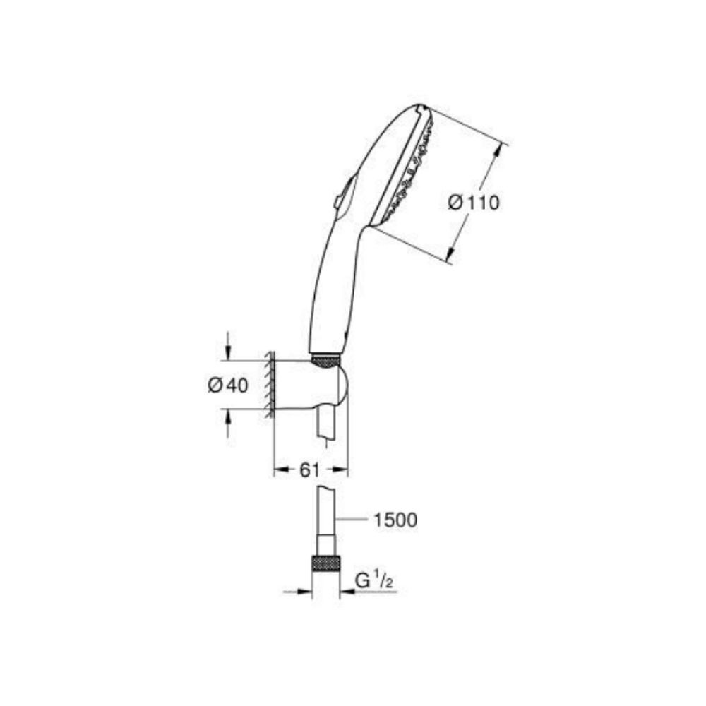 Bộ tay sen tắm 3 chế độ Tempesta 110 GROHE 26920003 - 2