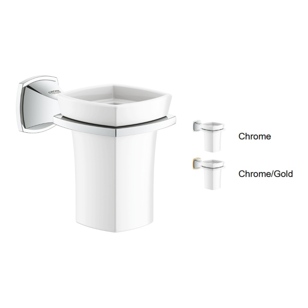 Bộ giá và ly sứ gắn tường Grandera Grohe 40626IG0 - 2