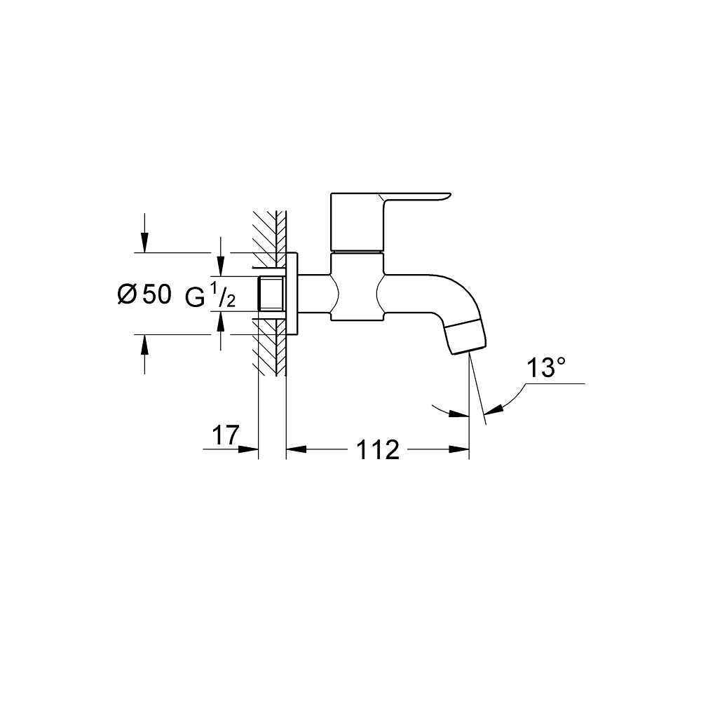 Vòi hồ gắn tường BauEdge GROHE 20238000 - 2
