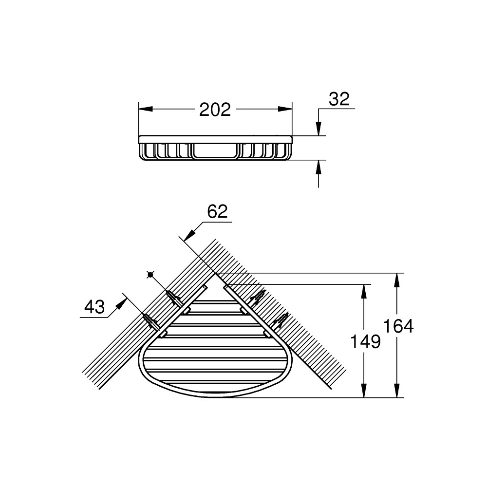 Kệ góc đựng xà phòng Bau Cosmopolitan GROHE 40664001