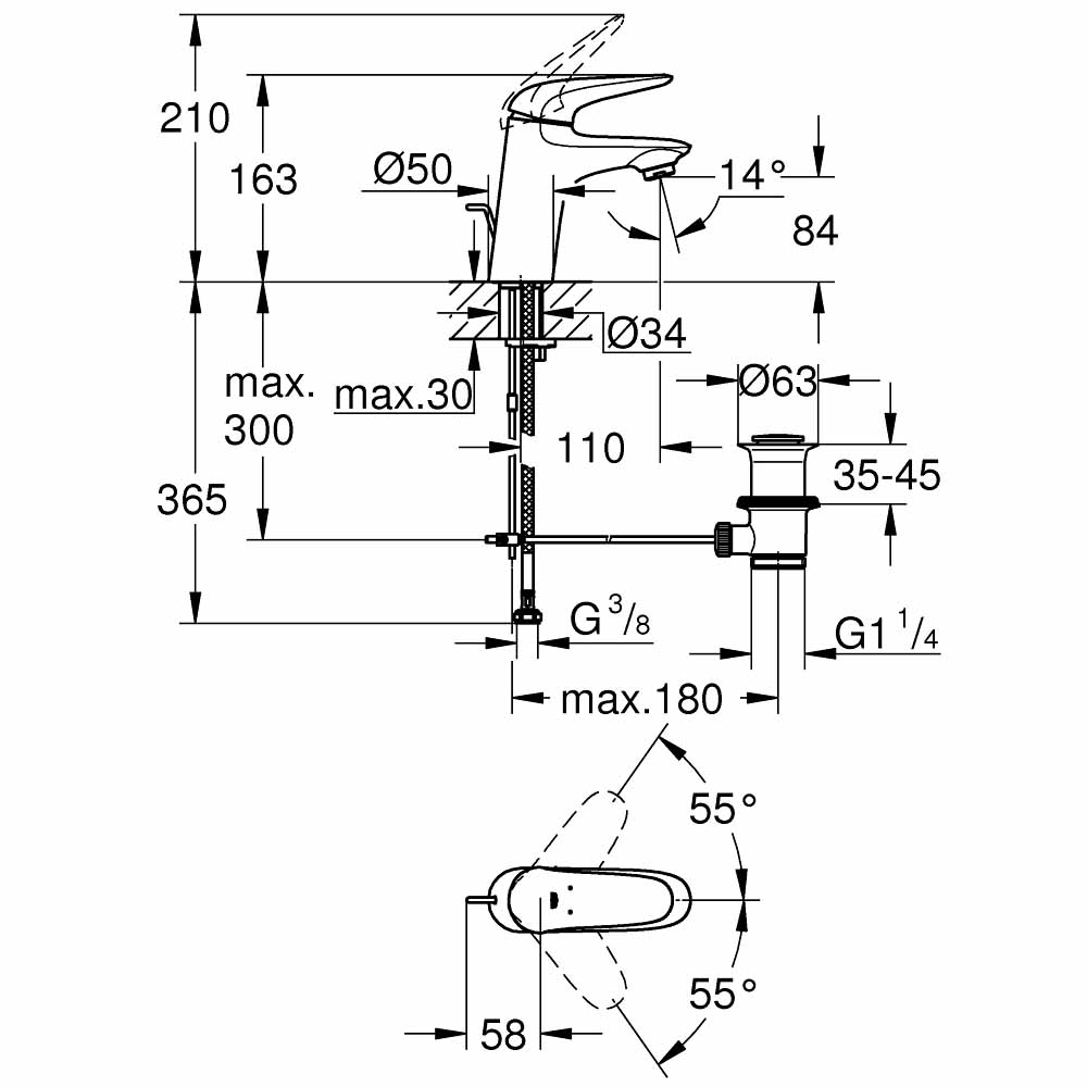 Vòi chậu nóng lạnh Eurostyle GROHE 23707003 - 2