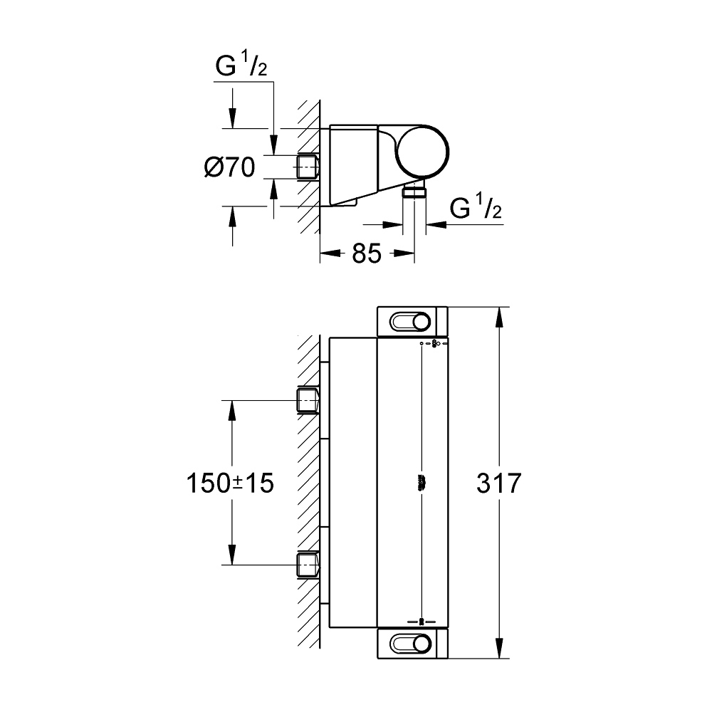 Củ sen tắm nhiệt độ Grohtherm 2000 GROHE 34469001 - 2