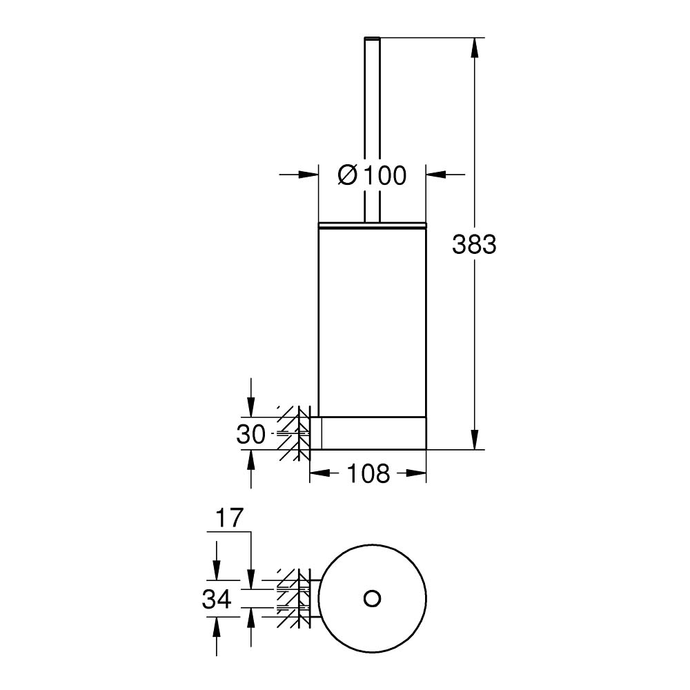 Bộ cọ cầu gắn tường Selection GROHE 41076000 - 2