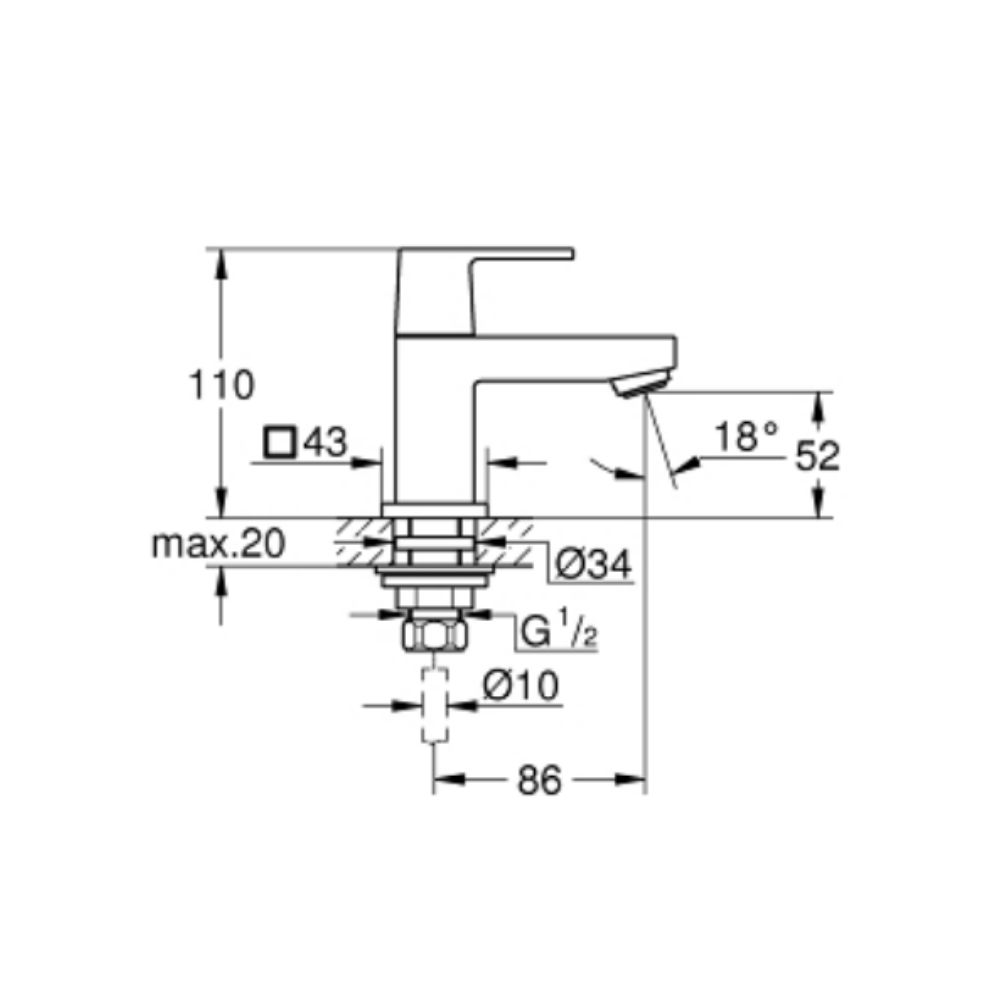 Vòi chậu Eurocube XS-size GROHE 23137000