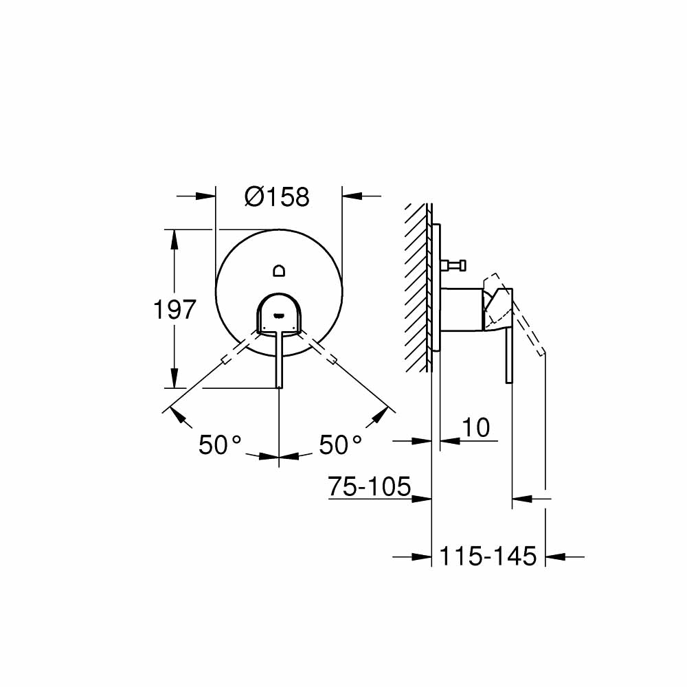 Van nóng lạnh kèm chuyển hướng 2 đường Plus GROHE 24060003 - 2