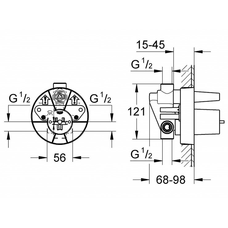 Bộ trộn sen âm tường GROHE 33963000 - 4