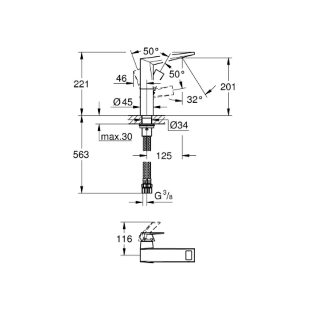 Vòi chậu nóng lạnh Allure Brilliant L-size GROHE 23112AL0