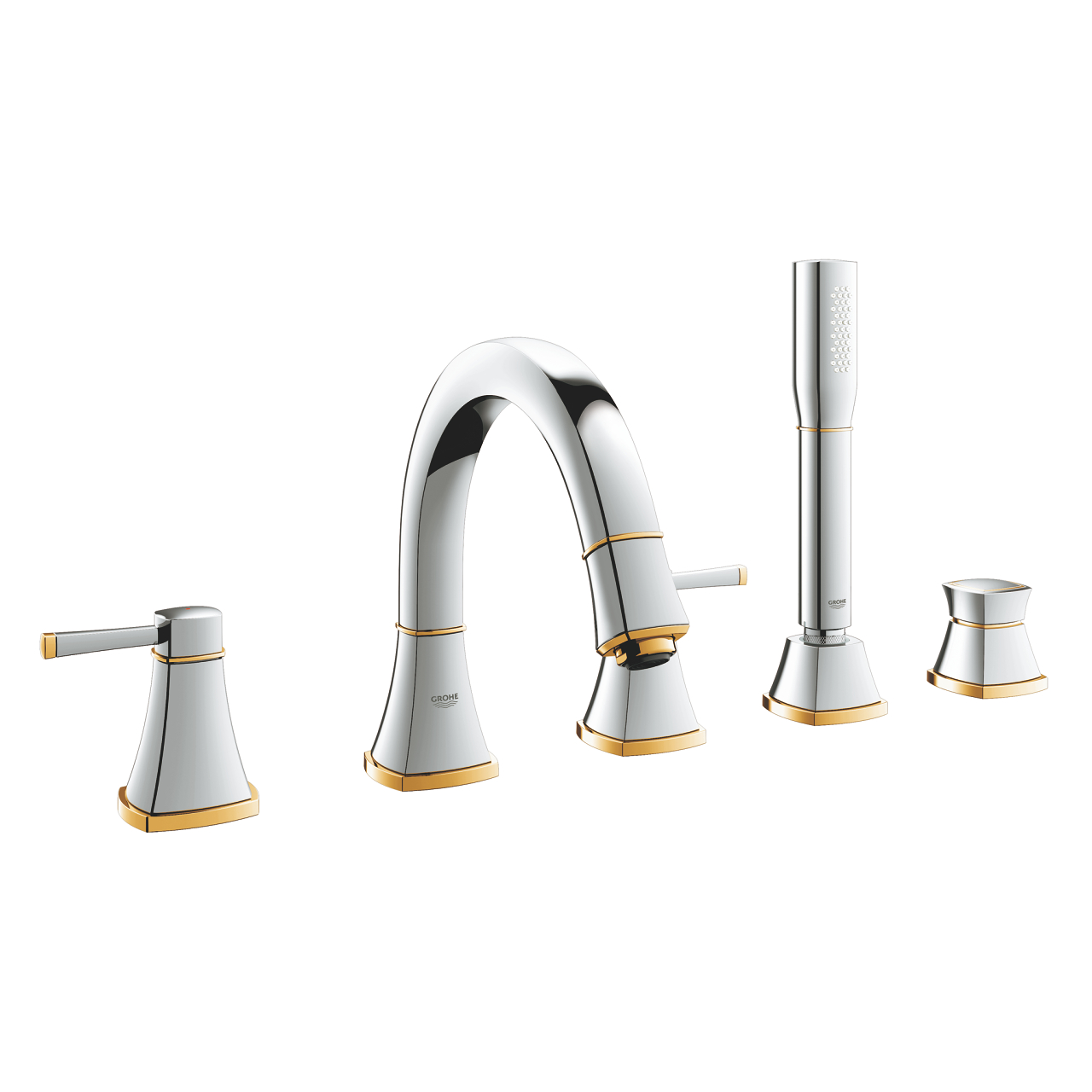 Vòi bồn tắm 5 lỗ nóng lạnh kèm tay sen Grandera GROHE 19919000 - 4