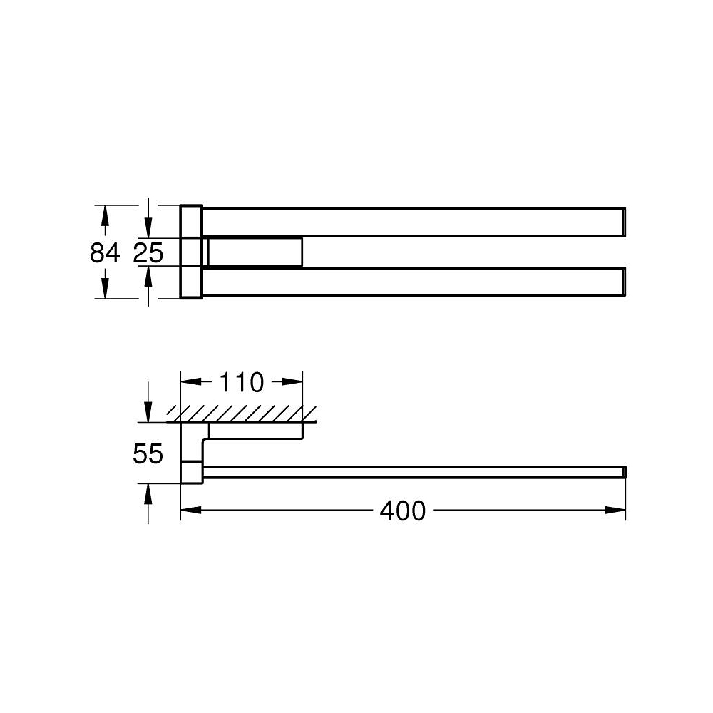 Thanh treo khăn đôi Selection Cube GROHE 40768000 - 2