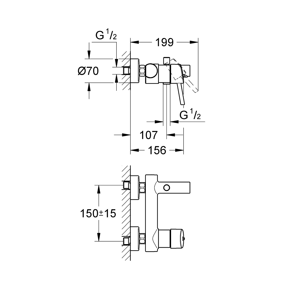Củ sen tắm nóng lạnh Concetto GROHE 32211001