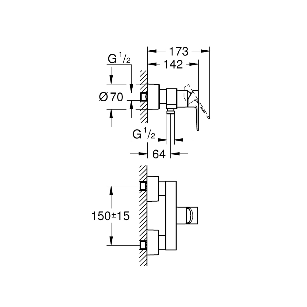 Củ sen tắm nóng lạnh Lineare GROHE 33865001 - 2