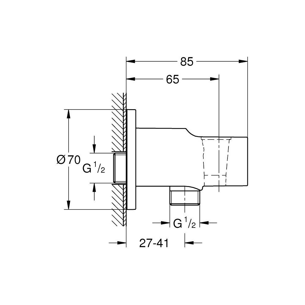 Cút nối tường kèm gác sen Relexa GROHE 28628000 - 2