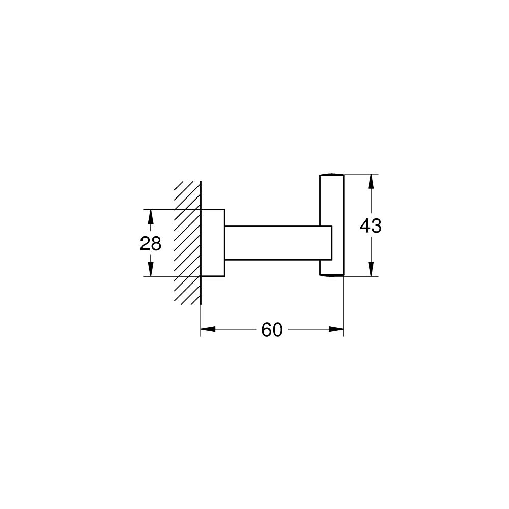 Móc treo áo gắn tường Essentials Cube GROHE 40511001