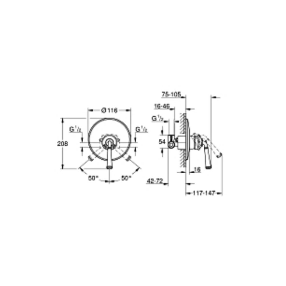 Van điều chỉnh nóng lạnh Gloucester GROHE 26359000 - 2