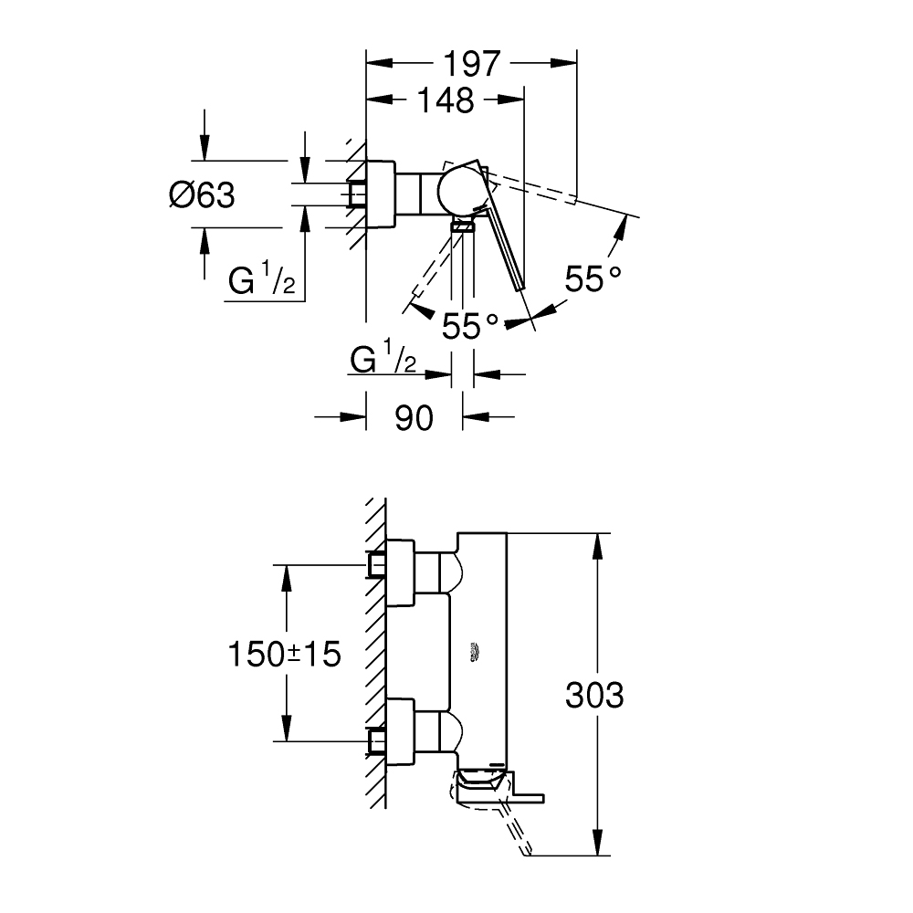 Củ sen tắm nóng lạnh Plus GROHE 33577003