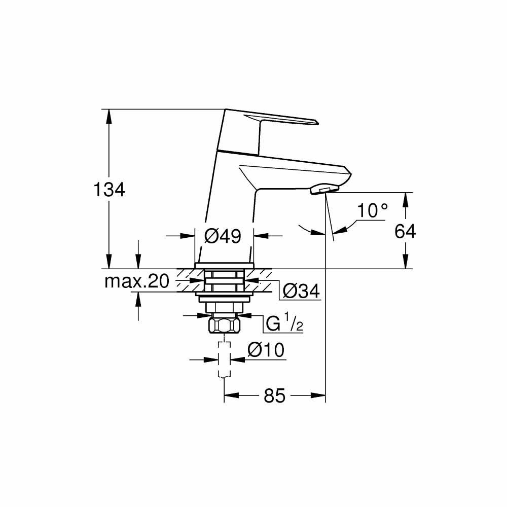 Vòi chậu Eurodisc Cosmopolitan GROHE 23051002