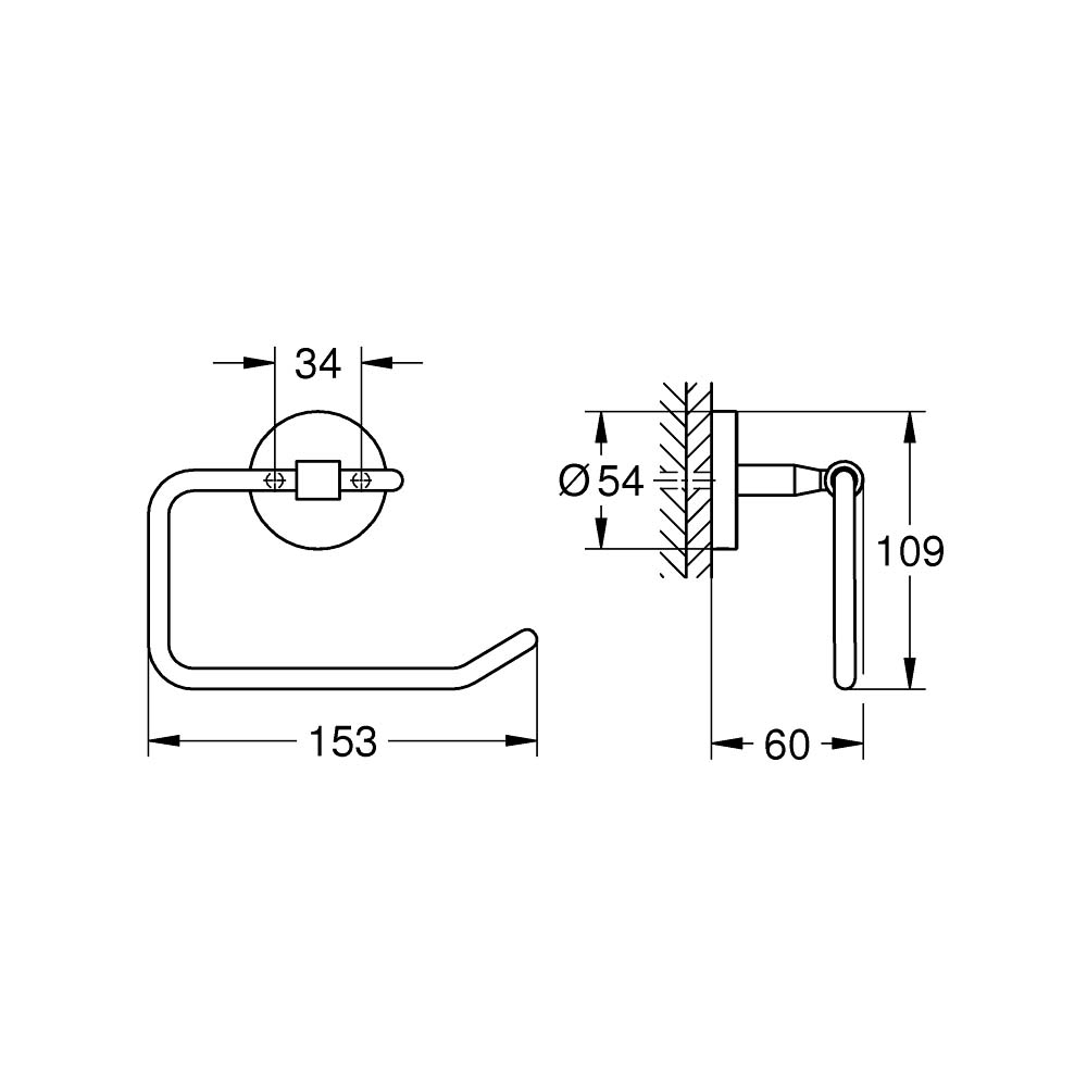 Lô giấy vệ sinh Bau Cosmopolitan GROHE 40457001 - 2