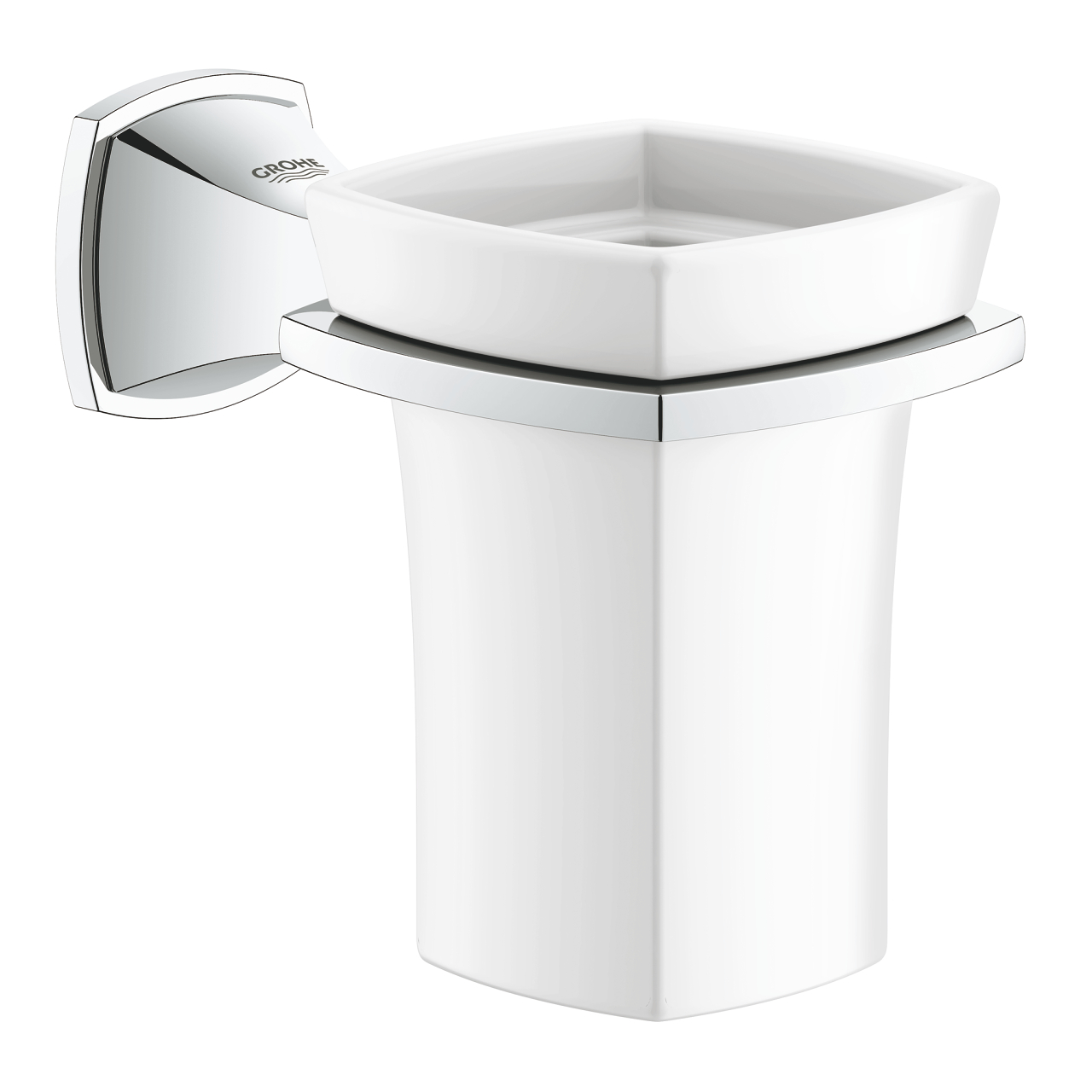 Bộ giá và ly sứ gắn tường Grandera Grohe 40626IG0 - 4