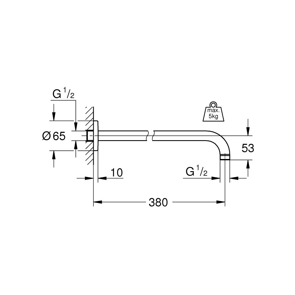 Cần nối bát sen gắn tường Rainshower GROHE 28361000