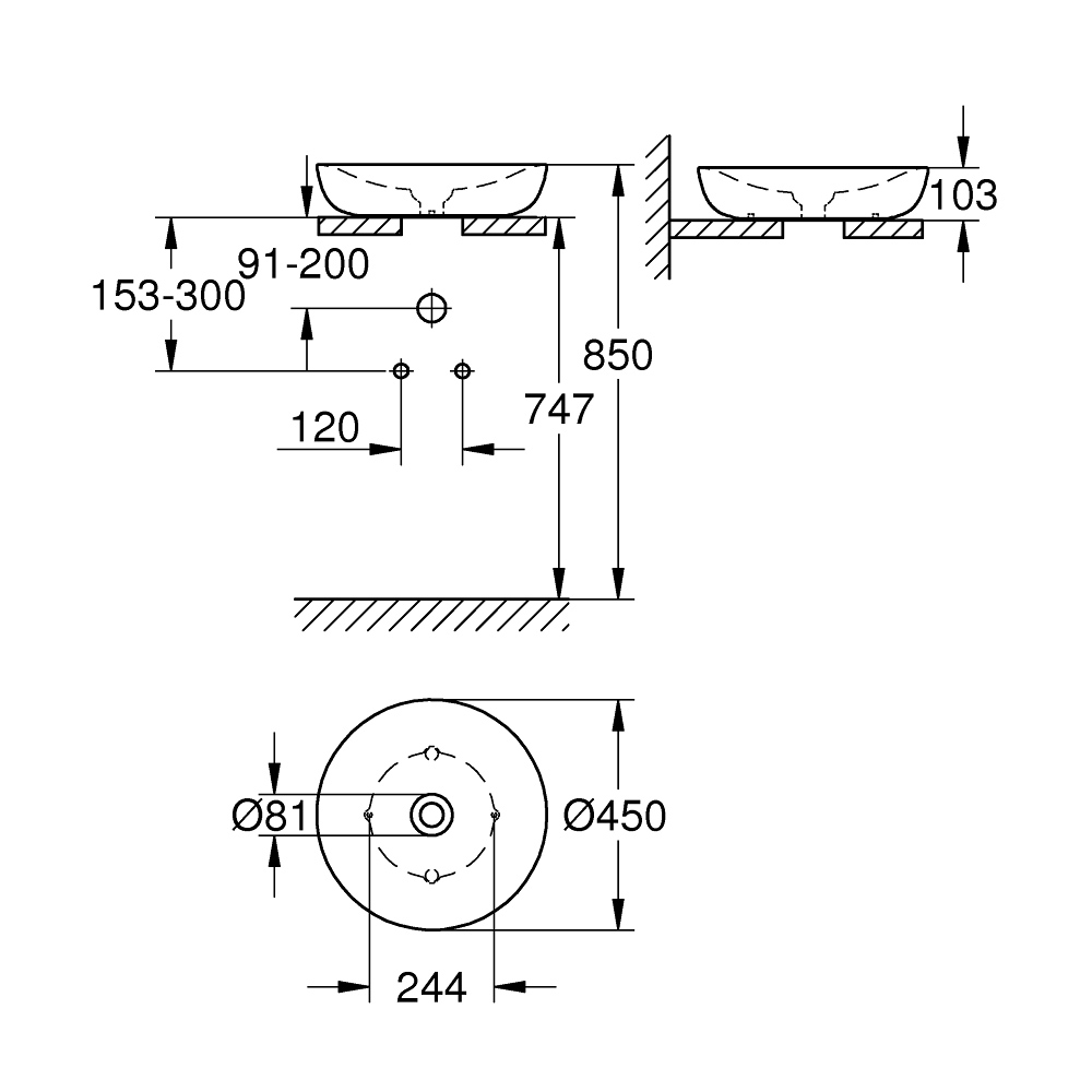 Chậu rửa lavabo đặt bàn Essence GROHE 3960900H - 2