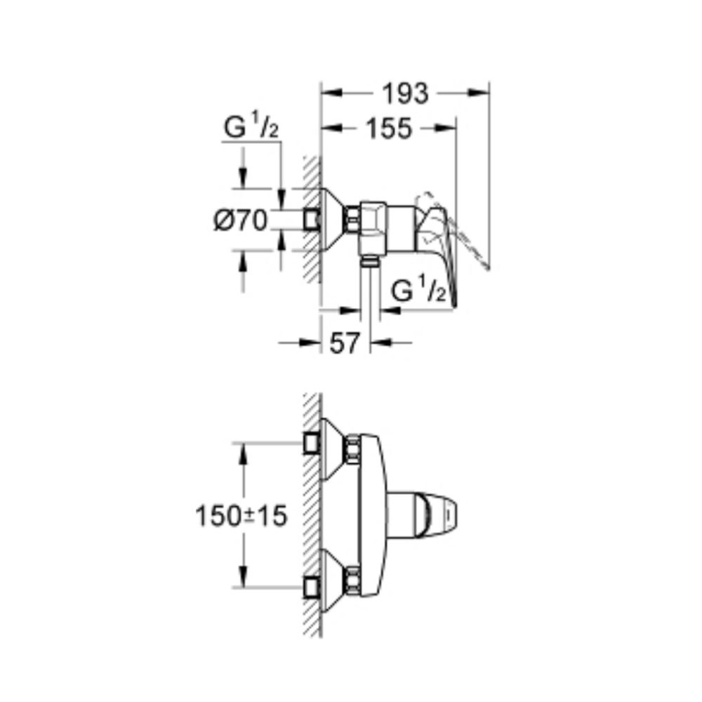 Củ sen tắm nóng lạnh BauFlow GROHE 32812000 - 2