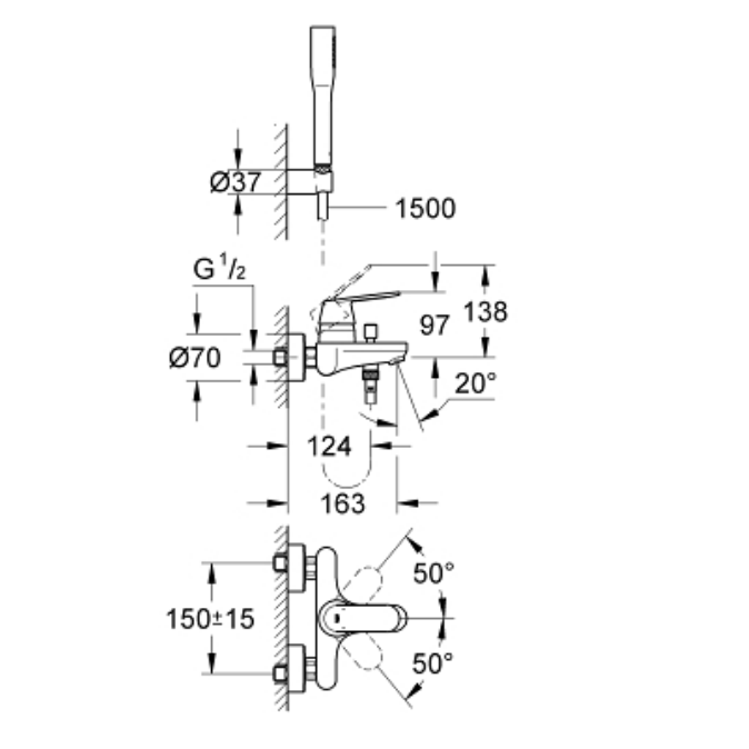 Sen tắm nóng lạnh Eurosmart Cosmo Grohe 32832000 - 2