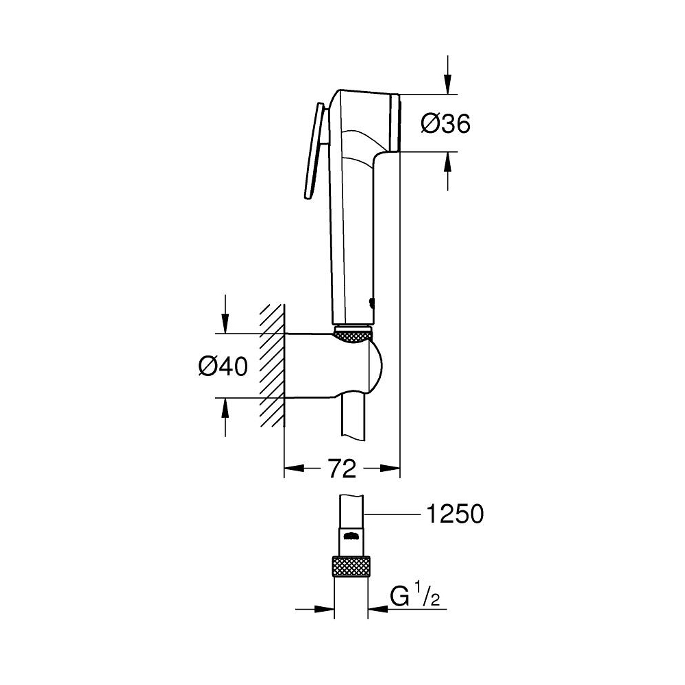 Bộ vòi xịt vệ sinh New Tempesta-F 1250mm GROHE 27513001